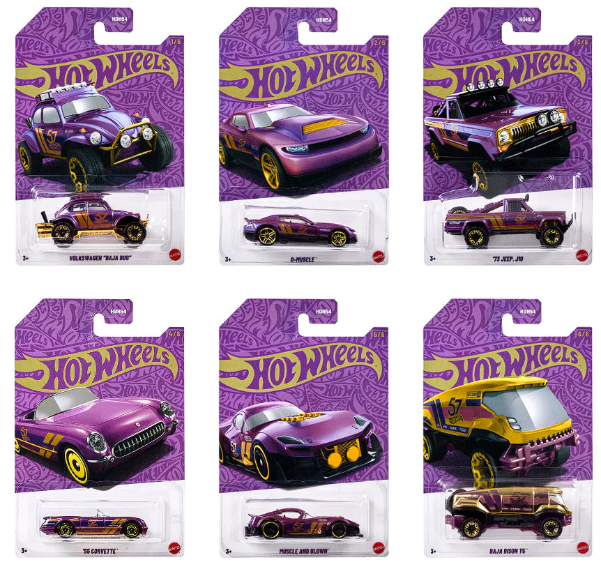 Hot Wheels - Pearl and Chrome - 57th Anniversary 2025 Mix 1 Case - PICK YOUR CARS - 956G