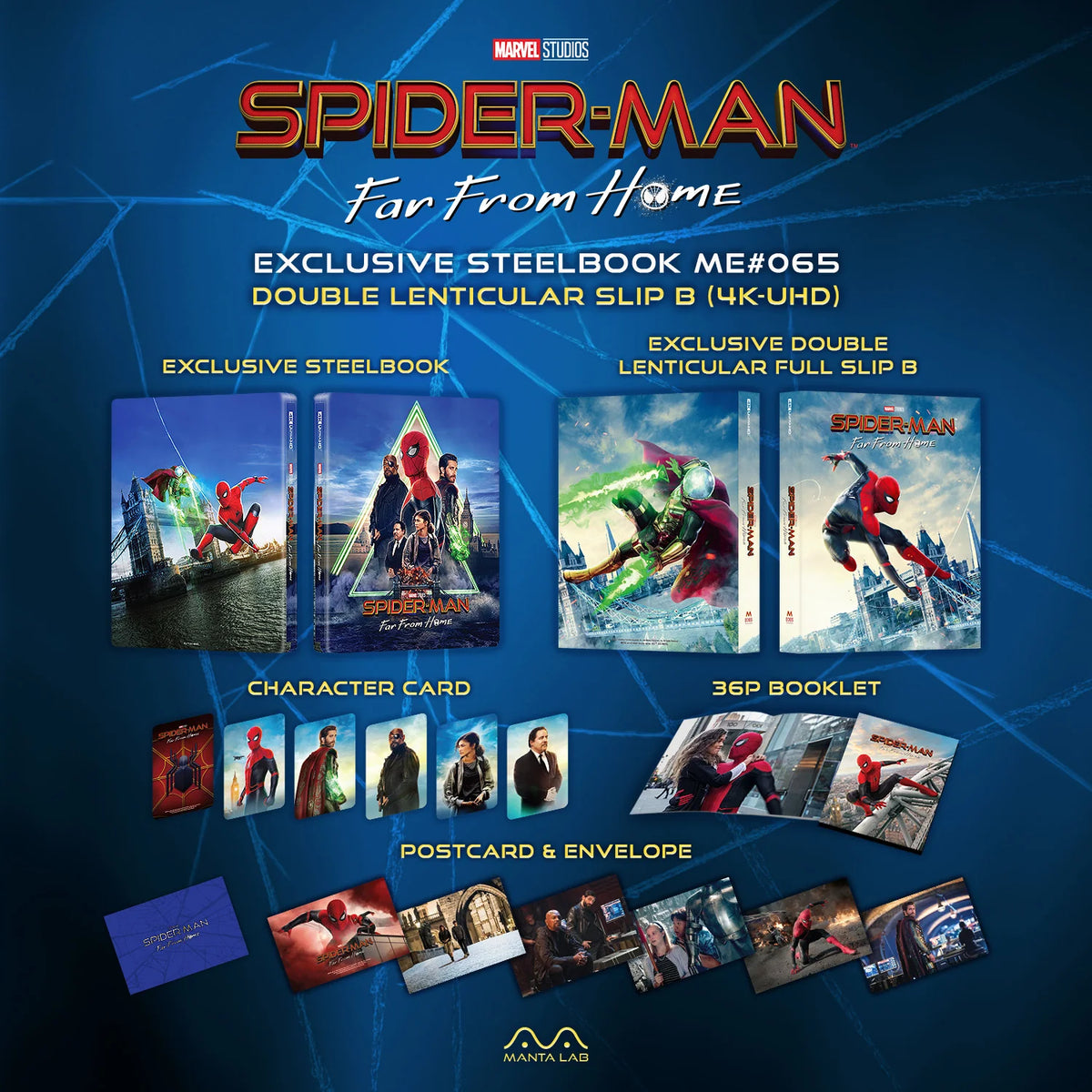 Spider-man: Far From Home Steelbook (Double Lenticular Full Slip-B) - ME#65 MantaLab Limited Edition