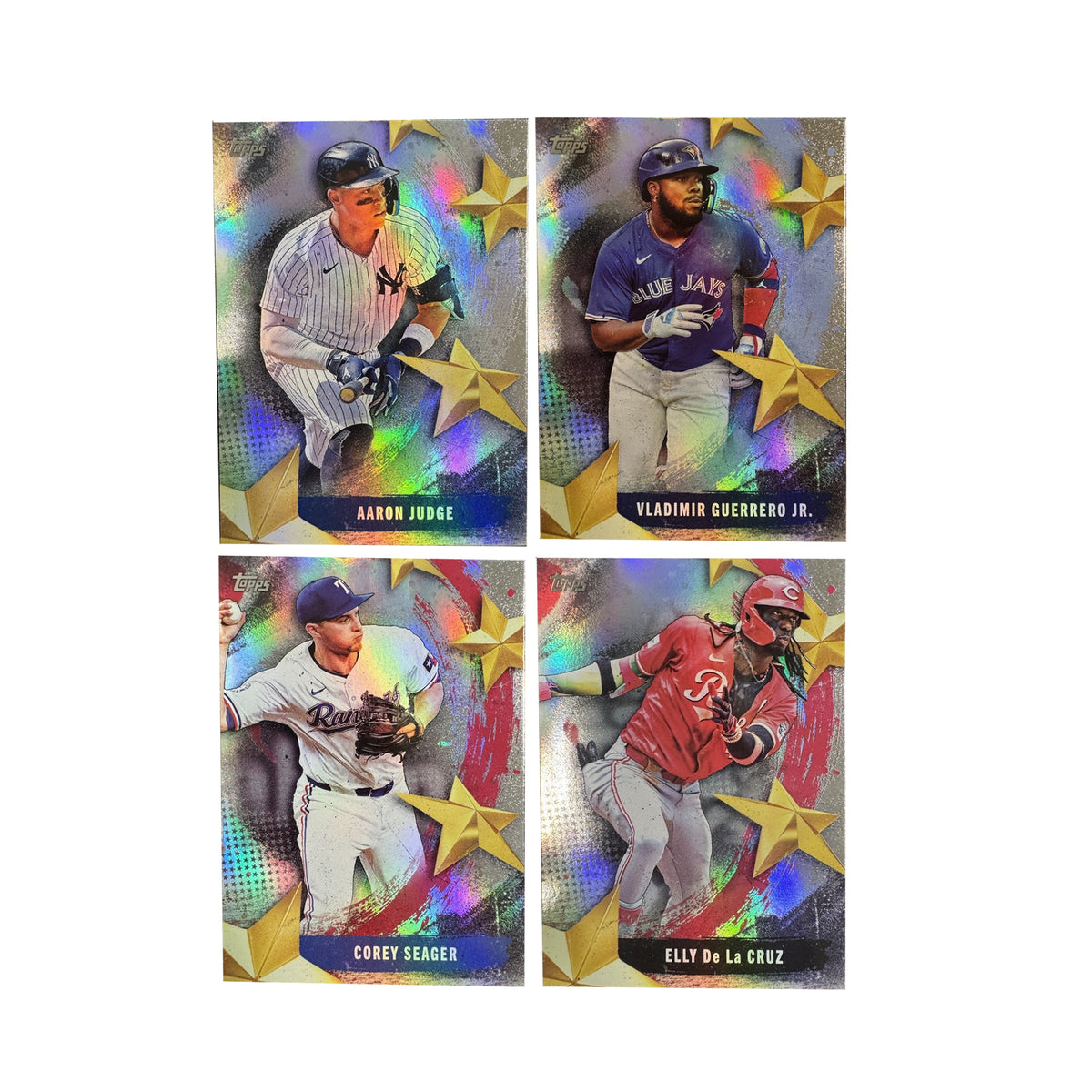 2025 Topps Series 1 - Stars of MLB  - Aaron Judge Set of 4 + Elly De La Cruz / Corey Seager / Vladimir Guerrero Jr.- Raw Ungraded Cards