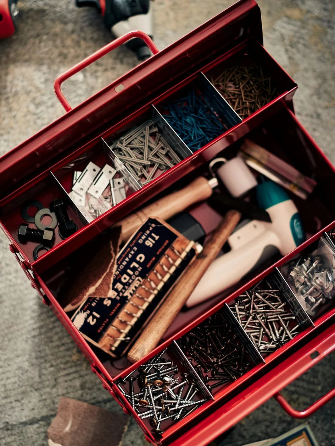 TOYO: ST-350 Large Toolbox - Red - Made in Japan
