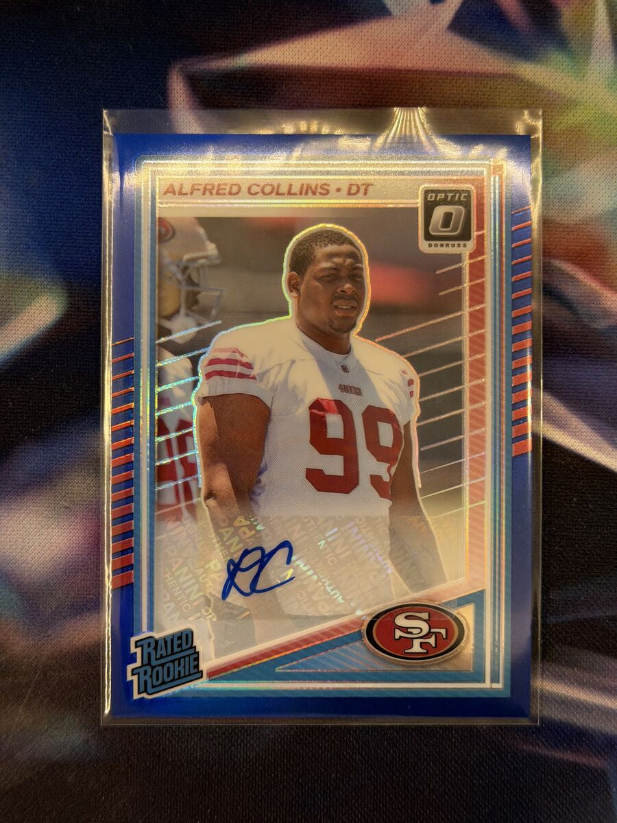 Alfred Collins Rated Rookie Auto Blue Prizm Front - 2025 Donruss Optic