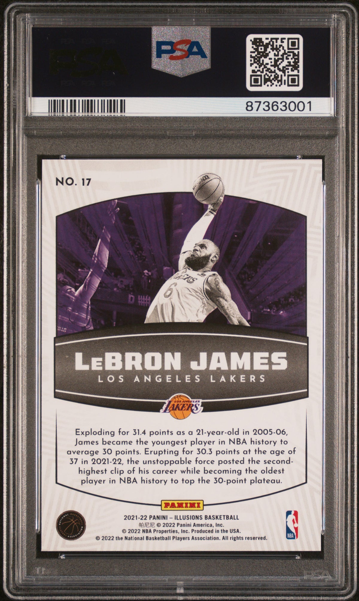 2021 Illusions Basketball - LeBron James - OPERATION DETONATION Orange - #17 - PSA Graded Card