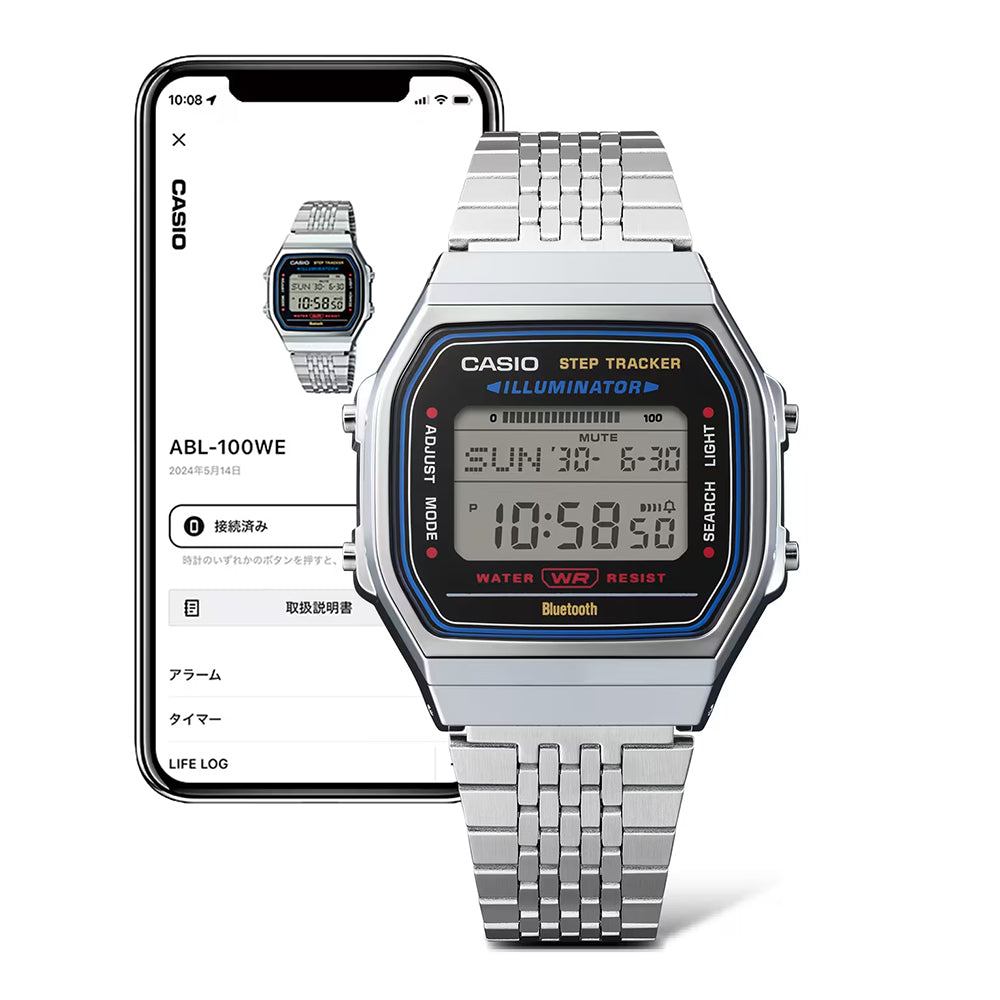 Casio Vintage Digital Smartphone Link Stainless Steel Quartz ABL-100WE-1AV