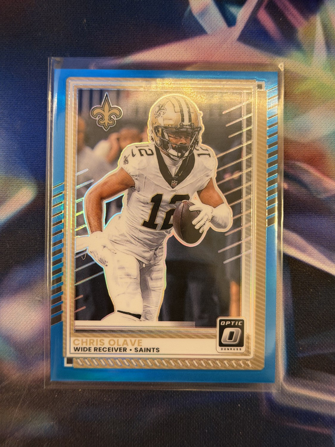 Chris Olave Aqua Prizm Front - 2025 Donruss Optic