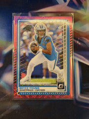 Bryce Young Pink Velocity Prizm Front - 2025 Donruss Optic