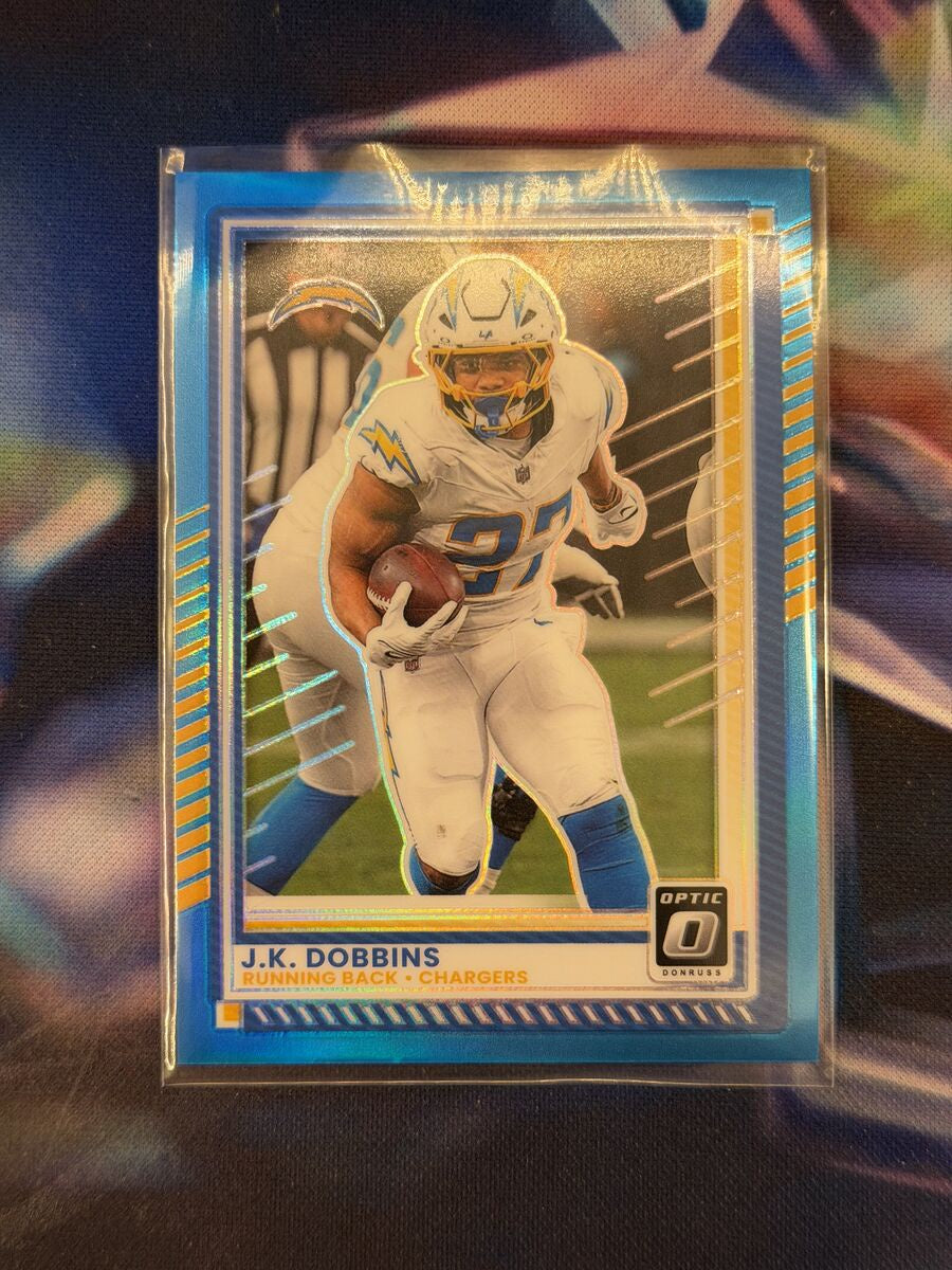 J.K. Dobbins Aqua Prizm Front - 2025 Donruss Optic