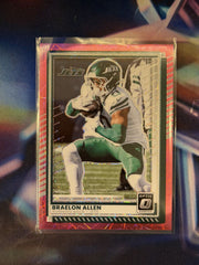 Braelon Allen Pink Velocity Prizm Front - 2025 Donruss Optic