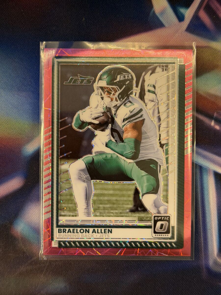 Braelon Allen Pink Velocity Prizm Front - 2025 Donruss Optic