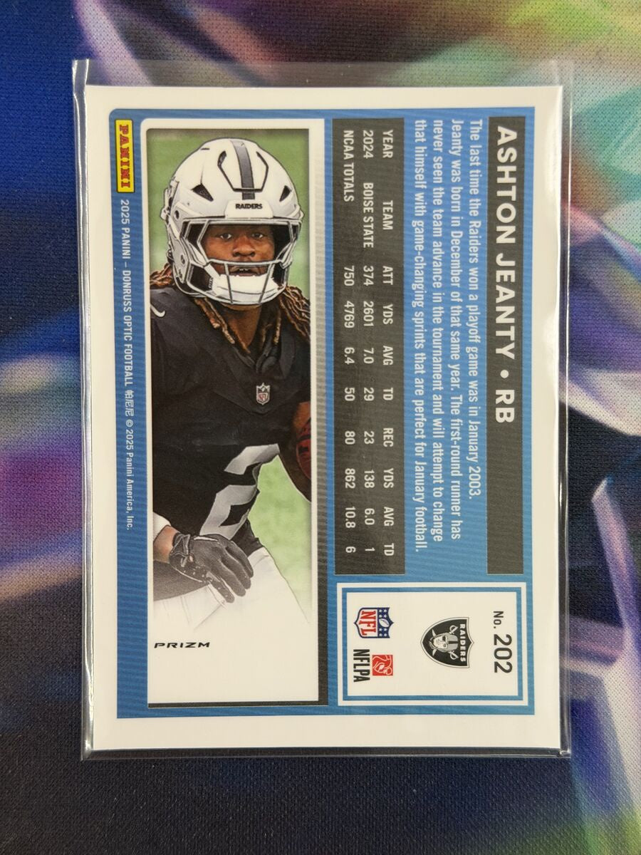 Ashton Jeanty Rated Rookie Holo Back - 2025 Donruss Optic